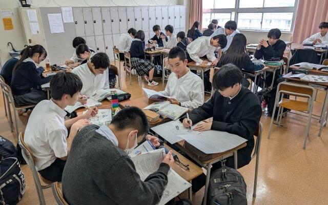 地理総合の授業で防災学習